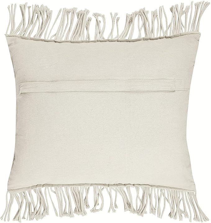 Macrame Cushions With Cover 16 x 16 inches In Off White - Leechoo